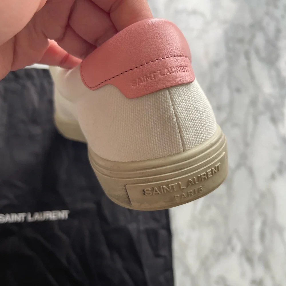 Saint Laurent Men’s White and Pink Sneakers, size 42 (9) - Picture 3 of 11